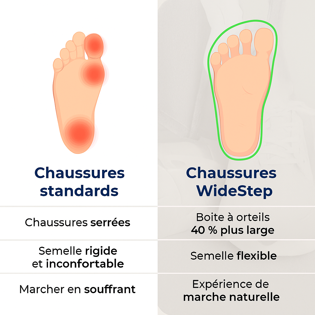 Ortho Widestep – Chaussure barefoot large anti-douleur